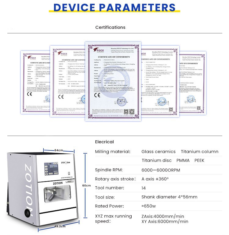 dental Wet Milling Machine For Dental Lab And Dental Clinic parameter dental Wet Milling Machine For Dental Lab And Dental Clinic parameter