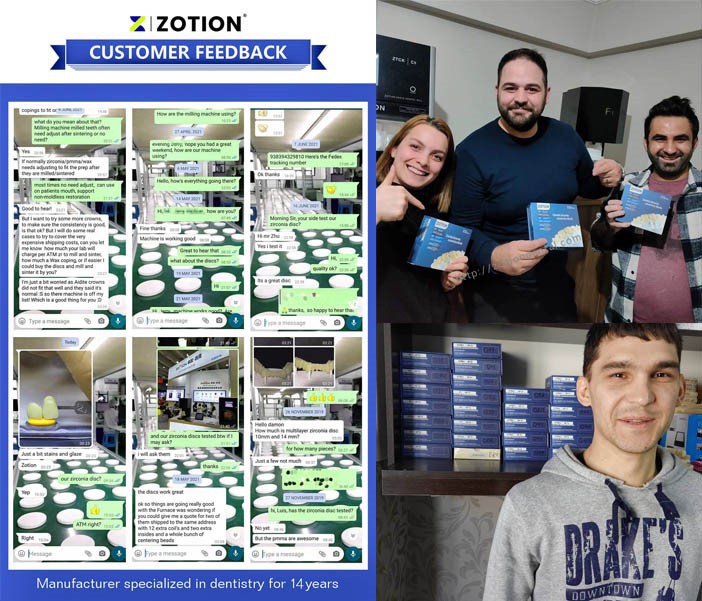 White zirconia blank Monolayer zirconia block Multilayer dental Zirconia Disc customer feedback White zirconia blank Monolayer zirconia block Multilayer dental Zirconia Disc customer feedback